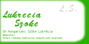 lukrecia szoke business card