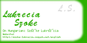 lukrecia szoke business card